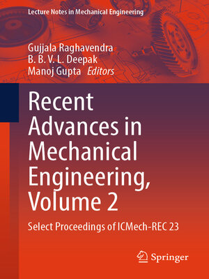 cover image of Recent Advances in Mechanical Engineering, Volume 2